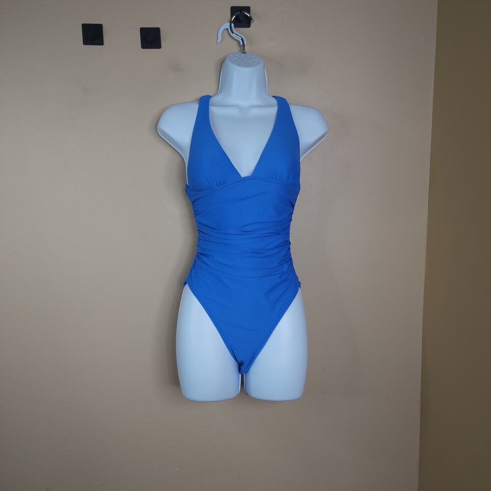 J. Crew Scrunchie-strap Plunge One-piece in Light Blue Size 0